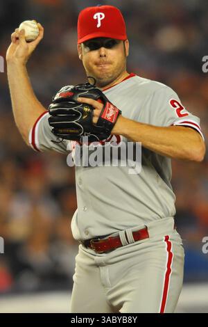 10 avril 2008 - Queens, New York City, NY, USA - Phillies Pitcher ADAM EATON (21). Les mets de New York accueillent les Philadelphia Phillies au Shea Stadium dans le Queens, New York. (Crédit image : © Cal Sport Media/ZUMA Press) Banque D'Images