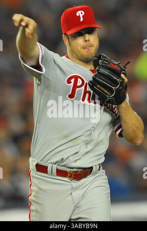 10 avril 2008 - Queens, New York City, NY, USA - Phillies Pitcher ADAM EATON (21). Les mets de New York accueillent les Philadelphia Phillies au Shea Stadium dans le Queens, New York. (Crédit image : © Cal Sport Media/ZUMA Press) Banque D'Images