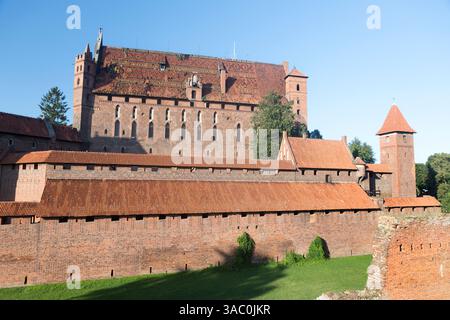 Pologne, Malbork, le château de Malbork, l'un des plus grands châteaux gothiques d'Europe. Banque D'Images