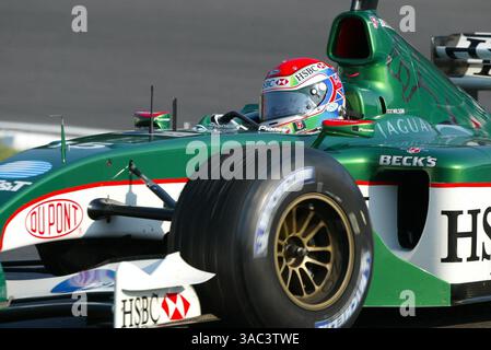 Justin Wilson (GBR) termine sa première session GP dans le Jaguar Cosworth R4..Championnat du monde de formule 1, RD12, Grand Prix d'Allemagne, Hockenheim, Allemagne, 1er août 2003..IMAGE NUMÉRIQUE (crédit image : ©Sutton Motorsports/ZUMA Press) Banque D'Images