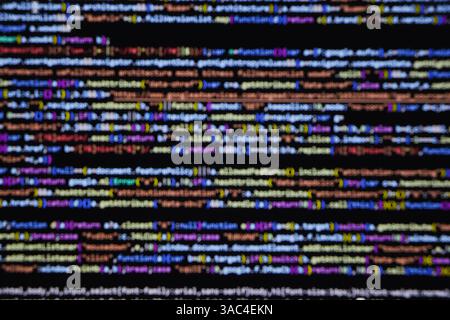 Écran de codage de programmation, écran de codage de développeur Web Banque D'Images