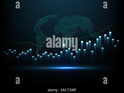 Bourse ou le commerce de forex graphique graphique chandelier et convient pour concept d'investissement financier. Les tendances de l'économie de l'arrière-plan et une idée d'entreprise Illustration de Vecteur
