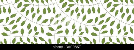 Fond de printemps avec des feuilles. Un motif sans couture avec des feuilles vertes. Fond transparent des branches vertes. Ornement naturel botanique. Illustration de Vecteur