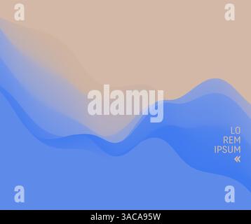 Bleu abstrait océan paysage marin. Surface de la mer. Paysage réaliste avec des vagues. Arrière-plan de la nature. Modèle de conception de couverture. illustration vectorielle 3d pour bannière Illustration de Vecteur