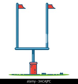 Vecteur de dessin animé de l'icône de la porte du football américain. Illustration d'un poteau de but de football, idéal pour les thèmes d'équipement sportif, les conceptions de jeu, et brandi athlétique Illustration de Vecteur
