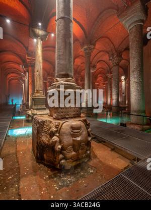 La citerne Basilique (Yerebatan sarnici) à Istanbul, Turquie Banque D'Images