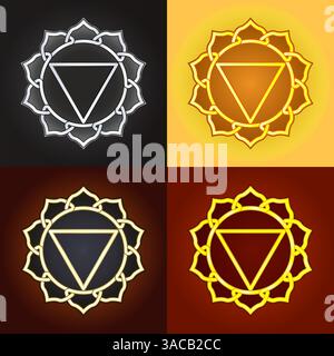 Chakra en amulette de style celtique Manipura. Illustration. Illustration de Vecteur