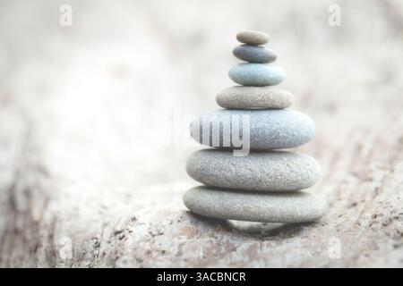États-Unis, État de Washington, Parc National Olympique. Rochers empilés sur la plage du Rialto. ©Don Paulson / Galerie Jaynes / DanitaDelimont.com Banque D'Images