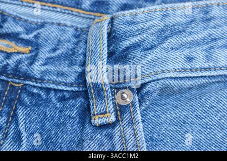 Blue Denim Jean Fabric texture gros plan Banque D'Images
