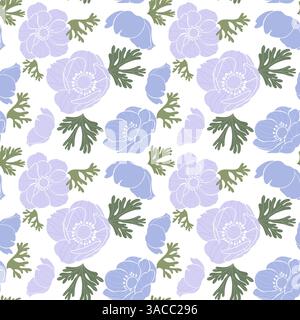 Modèle sans couture avec des fleurs violettes Banque D'Images