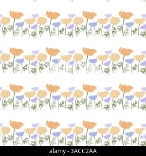 Modèle transparent avec des fleurs jaunes Banque D'Images