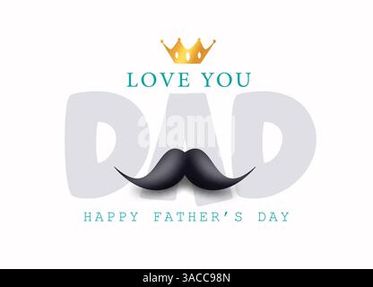 Papa de fête des pères saluant la conception clipart. Aimez vous papa dans la police de calligraphie avec le salut heureux de fête des pères et le modèle de carte de souhait clip art Illustration de Vecteur