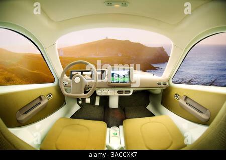 03 janv. 2008 ; Carlsbad, CA, États-Unis ; le futuriste Aptera Typ-1 est un véhicule à trois roues alimenté par batterie, capable d'atteindre des vitesses allant jusqu'à 80 mph et capable de parcourir près de 100 miles avec une seule charge. Le biplace fabriqué par une société de Carlsbad, Calif devrait être disponible à la vente fin 2008 à un prix d'environ 30 000 $. Crédit obligatoire : photo de courtoisie Aptera/ZUMA Press. (©) Copyright 2008 par courtoisie Aptera Banque D'Images