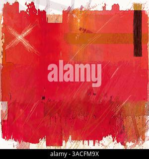 Fond abstrait Art numérique supports mixtes en couleurs rouges Banque D'Images
