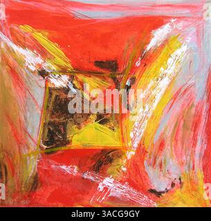 Art abstrait moderne, illustration de la peinture contemporaine originale - paysage vue de dessus Banque D'Images