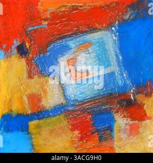 Art abstrait moderne - illustration de fond de carrés de peinture contemporaine originale composition colorée Banque D'Images