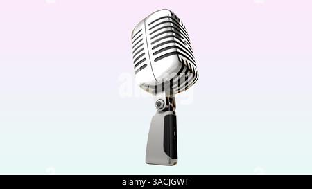 Vintage microphone 3D rendu 8K. Banque D'Images