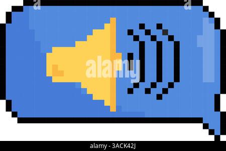 Icône de bulle de discours vintage. Objet Pixel art en style 8 bits. Rétro 80s, 90s graphiques de jeu vidéo. Illustration de Vecteur