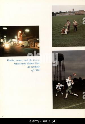 L'annuaire Whigrean 1976 d'Edina East High documente l'année scolaire 1975-1976, y compris les faits saillants de la vie étudiante, la participation des enseignants, les clubs scolaires, l'athlétisme et les événements scolaires importants. Banque D'Images