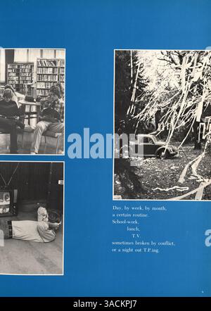 Cet annuaire du lycée d'Edina East High, Whigrean 1976, reflète les activités et événements de l'année scolaire 1975-1976 mettant en vedette des étudiants, des enseignants, des équipes sportives, des clubs, et la participation communautaire. Banque D'Images