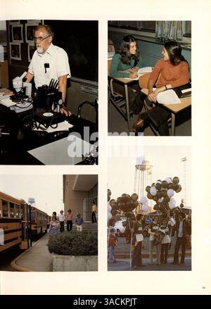 Cet annuaire du lycée, Whigrean 1976, de l'Edina East High School présente un compte rendu détaillé de l'année scolaire 1975-1976, documentant les activités des élèves, la participation des enseignants, l'athlétisme et les événements scolaires. Banque D'Images