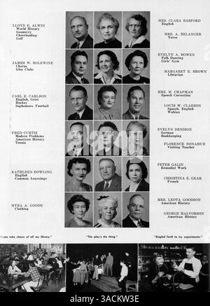 Le Washburn Yearbook 1950, intitulé Wahian, présente les réalisations des étudiants, les faits saillants athlétiques, la participation aux clubs, et les événements scolaires importants de l'année 1949-1950 à Washburn High School. Banque D'Images