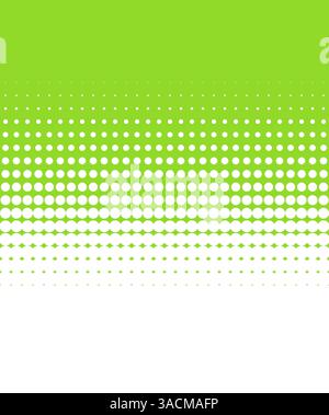Fond vert clair blanc avec dégradé de couleurs à travers de petits et grands points Banque D'Images