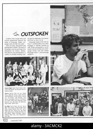 L'annuaire « Tiger » 1988 de South High School documente l'année académique 1987-1988 et met en évidence les portraits d'étudiants, l'athlétisme, les clubs et les professeurs. Banque D'Images