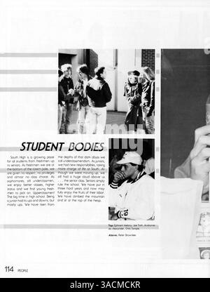 L'annuaire « Tiger » 1988 de South High School présente les réalisations des élèves, des enseignants, des équipes sportives et des clubs de l'année scolaire 1987-1988/09. Banque D'Images