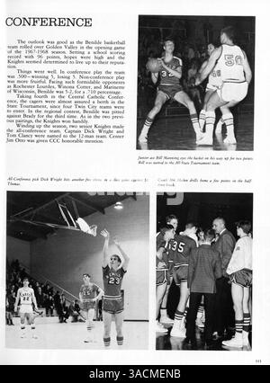 Le Benilde High Yearbook 1968 documente les événements majeurs, l'athlétisme et la participation des élèves au Benilde High Yearbook durant l'année scolaire 1967-1968. Banque D'Images