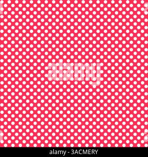 Texture sans couture : points blancs sur fond rouge Banque D'Images