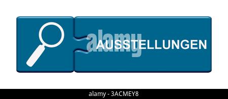 Puzzle bouton en deux pièces montre la recherche d'expositions Banque D'Images