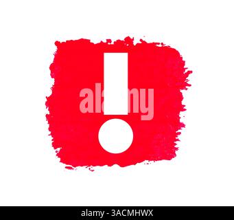 Point de couleur rouge isolé avec un point d'exclamation comme symbole d'avertissement, de remarque ou de conseil Banque D'Images