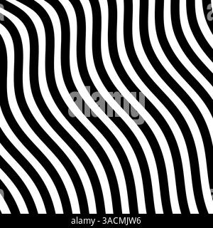 Motif ondulé de rayures noires et blanches comme arrière-plan Banque D'Images