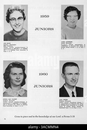 L'annuaire Beacon 1959-1960 de la Sainteté méthodiste School of Theology documente la classe d'obtention du diplôme, la faculté et les événements importants des années scolaires 1958-1959 et 1959-1960. Banque D'Images