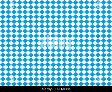 Motif diamant bavarois avec des diamants en bleu et blanc comme fond ou texture sans couture Banque D'Images
