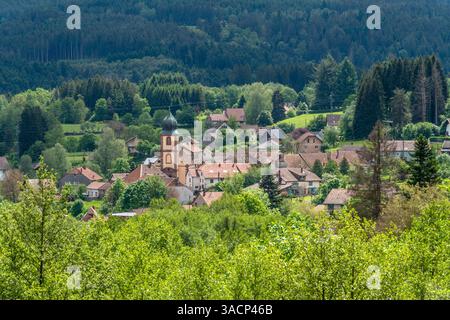Paysages autour de Saulxures, commune du département du Bas-Rhin à Grand est dans le nord-est de la France Banque D'Images