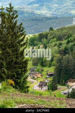 Paysages autour de Saulxures, commune du département du Bas-Rhin à Grand est dans le nord-est de la France Banque D'Images