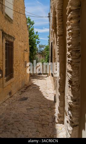 Paysage autour de Gordes, une commune de la région provençale du sud de la France en été Banque D'Images