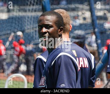 14 août 2011 : Josh Henderson, joueur de baseball vedette de la préparation, vu ici lors du Perfect Game All-American Classic 2011 au Petco Park, San Diego, Californie. (Crédit image : © Damen Jackson/Cal Sport Media/ZUMAPRESS.com) Banque D'Images