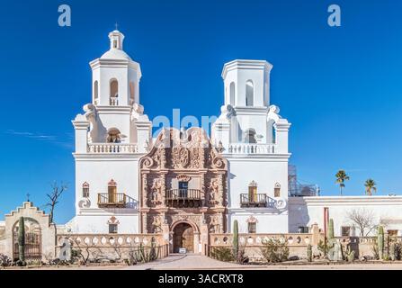 Arizona, Tucson. Église San Xavier del bac Mission Banque D'Images