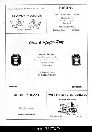 L'annuaire '65 Eagle' de l'Eden Prairie High School documente les étudiants, les professeurs, l'athlétisme, les clubs et divers événements scolaires de l'année scolaire 1964-1965. Banque D'Images