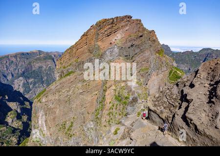 Pico do Arieiro, Pico Ruivo, sommet, sentier de randonnée PR1, île portugaise de Madère, Portugal Banque D'Images