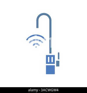 icône de ligne noire de robinet d'eau intelligent pour les projets numériques et imprimés. Icônes nettes minimales pour les applications et les sites Web. Icônes simples modernes pour UI UX et marque Illustration de Vecteur