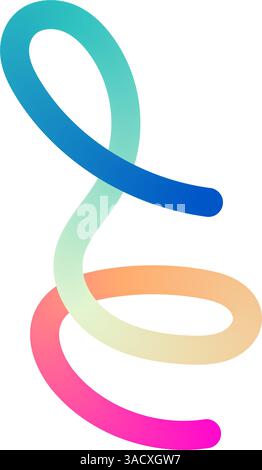 Lignes de gradient ondulées abstraites avec des formes de ruban fluides, motif 3D coloré, éléments de conception géométriques et organiques. Illustration vectorielle plate isolée Illustration de Vecteur