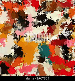 Motif sans couture d'éclaboussures de peinture aléatoire abstraite. Tissu texturé effet marbré épais et imprimé sur toute la surface. Pour moucheté Banque D'Images