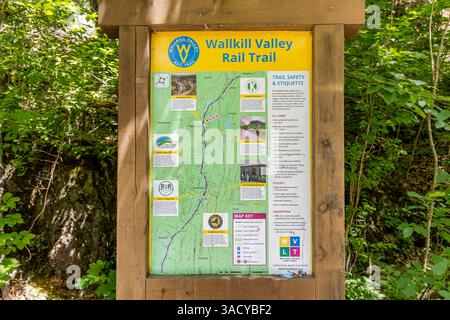 Carte des sentiers de Walllkill Valley, ny Banque D'Images