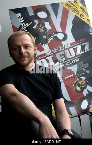 09 mai 2008 - Tokyo, Japon - L'acteur anglais SIMON PEGG parle de son nouveau film 'Hot Fuzz' lors d'une interview privée. Hot Fuzz sortira sur les écrans japonais le 26 juillet 2008 (image de crédit : Christopher Jue/ZUMAPRESS.com) Banque D'Images