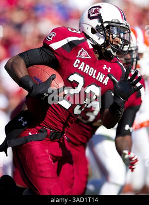 12 novembre 2011 - Columbia, Caroline du Sud, U. S - South Carolina Gamecocks wide receiver Bruce Ellington (23 ans) en action lors du match de football Florida Gators vs South Carolina Gamecocks. La Caroline du Sud bat la Floride 17 à 12. (Crédit image : © Tony Brown/Southcreek/ZUMAPRESS.com) Banque D'Images