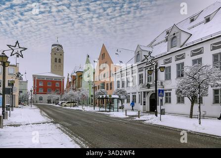 Allemagne, Bavière, Erding, Widnmann-Palais, City Tower, Lange Zeile, Schrannenhalle Banque D'Images